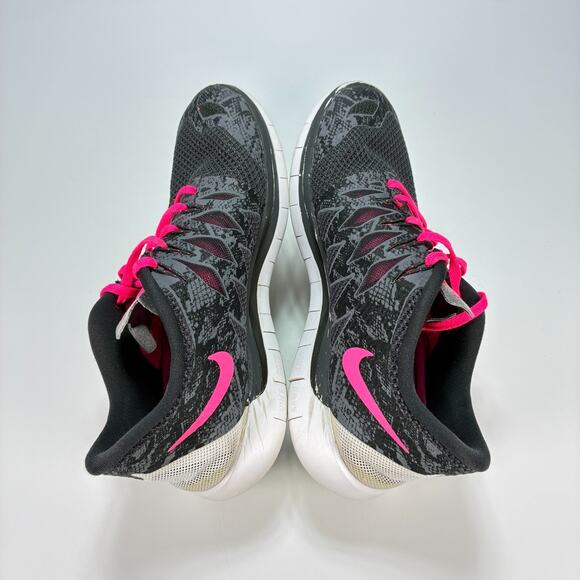 Nike Free 5.0 Gray Pink Running Shoe Sneakers Lace Up 705347-016 Women's Size 8 - Picture 7 of 10